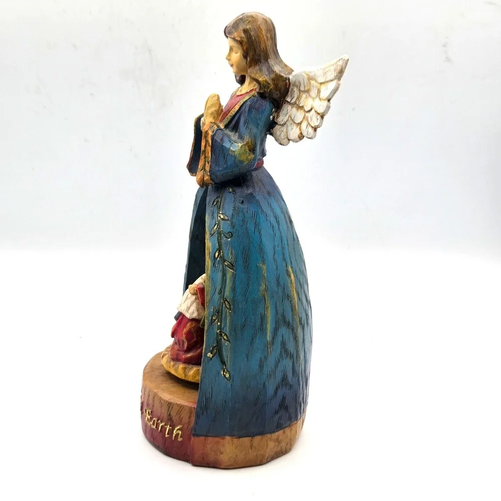 Christmas Angel Music Box Nativity Rotates When Hark The Herald Music Plays